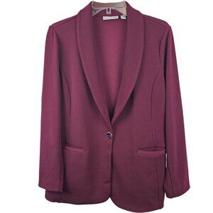 Womens Business Office Formal Classy Minimalist Chic Blazer Cranberry Wine S Pet